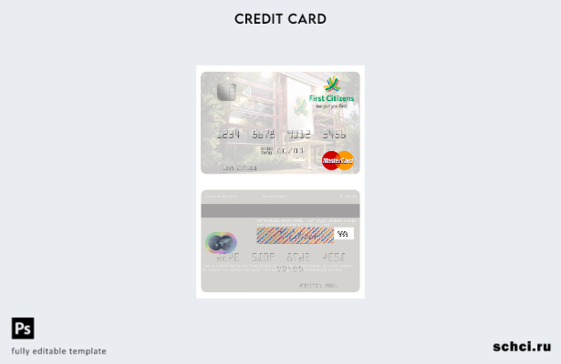 цифровая загрузка шаблона мастер карты Trinidad and Tobago First Citizes Bank